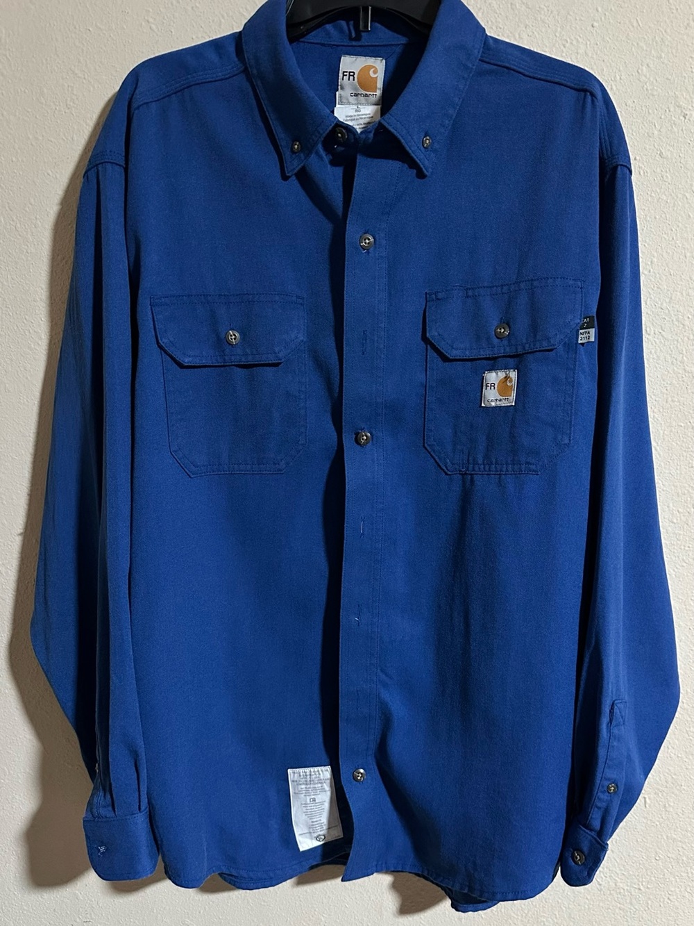 Carhartt Men’s FR Level 2 Royal Blue Work Button-Down Shirt